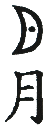 An early pictogram in the Han script on the top, modern equivalent on the bottom, adapted from Rogers (2005:33).